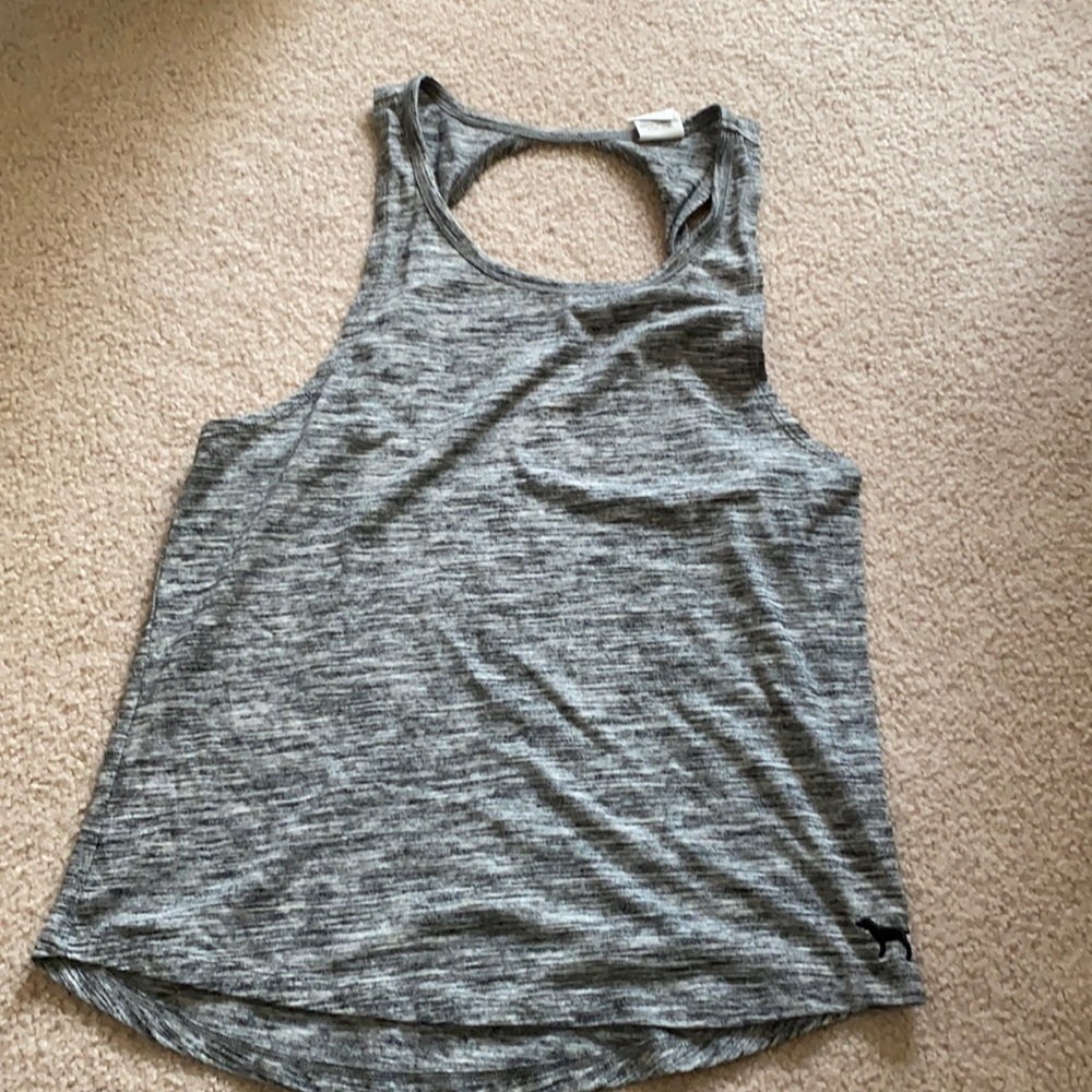 Grey open back Pink tank top
